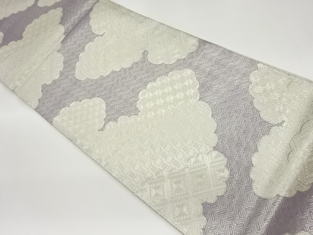 佐賀錦雲に菱模様織出し全通袋帯